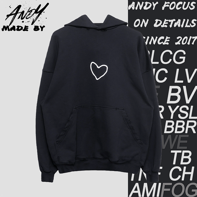 Heart-shaped Hoodie Two-tone Yarn