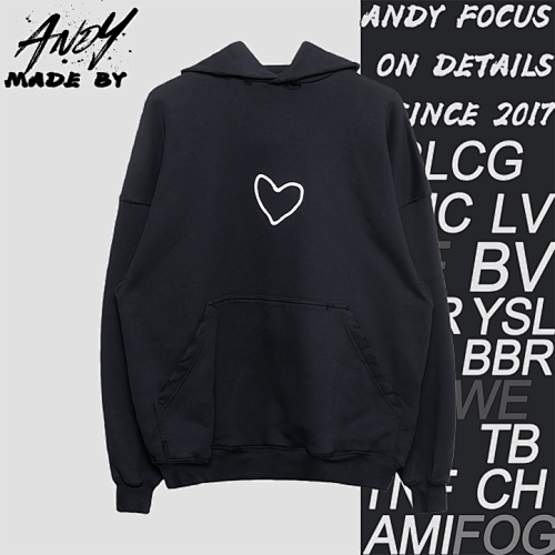 Heart-shaped Hoodie Two-tone Yarn