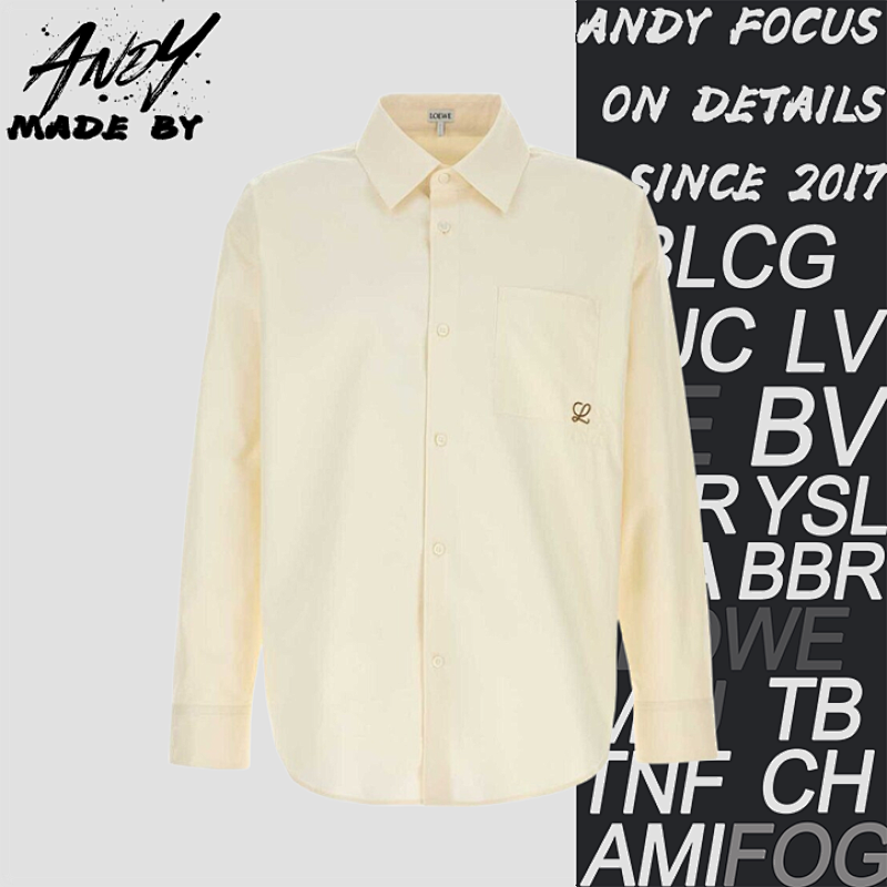 Color-block Embroidered Shirt Off-white
