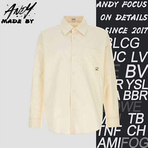 Color-block Embroidered Shirt Off-white