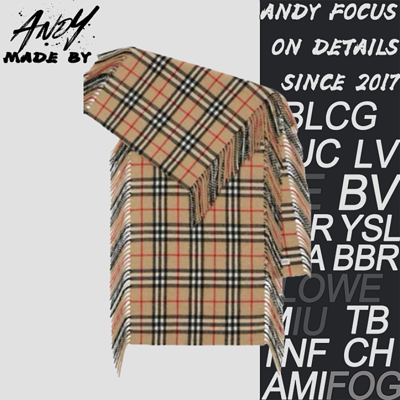 Asics Plaid Tassel Scarf