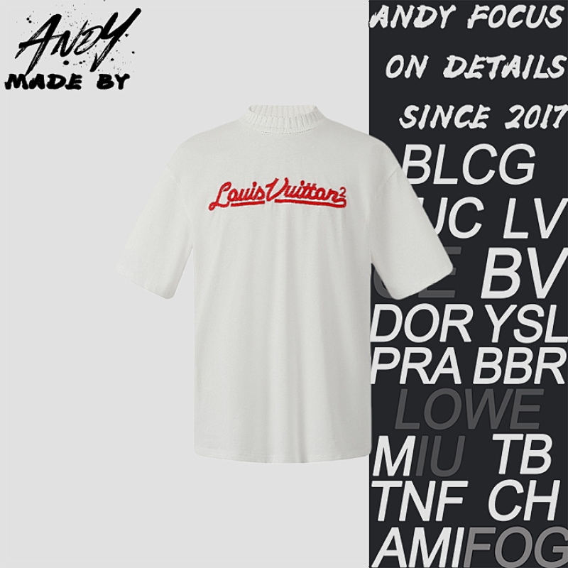 Classic Letter Embroidery Crew Neck Short-Sleeve T-Shirt