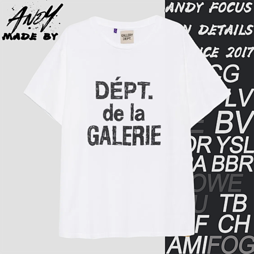G D Chest French Lettering Print Short Sleeves
