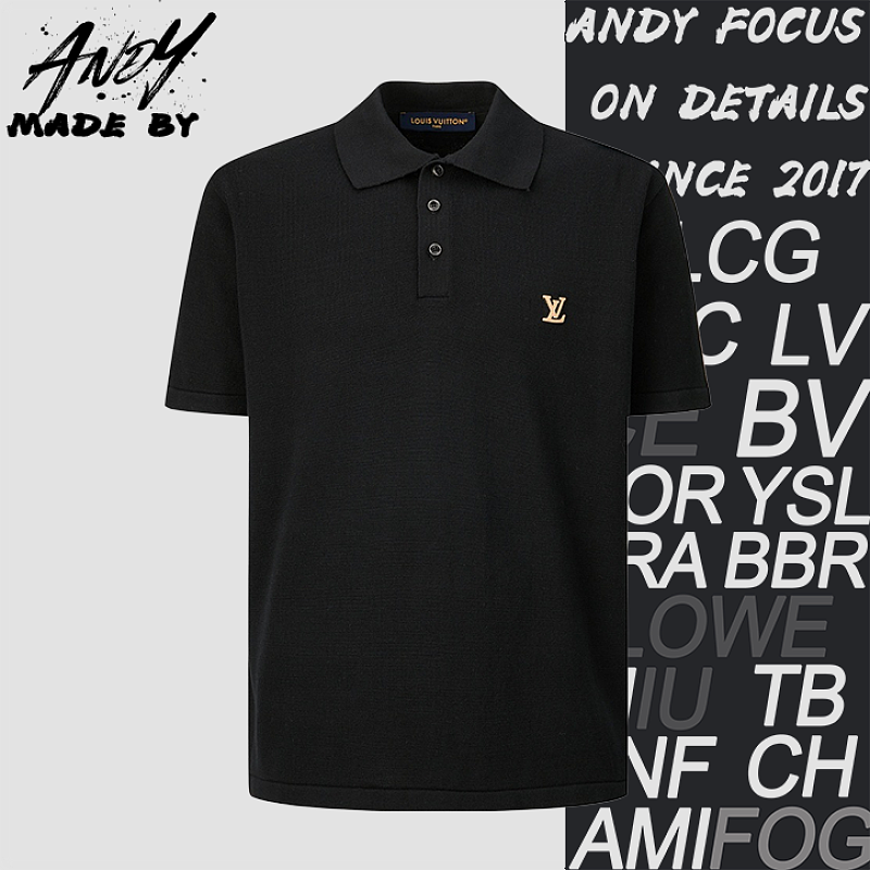 Louis Vuitton Knitted Polo Shirt With Embroidered Leather Patch