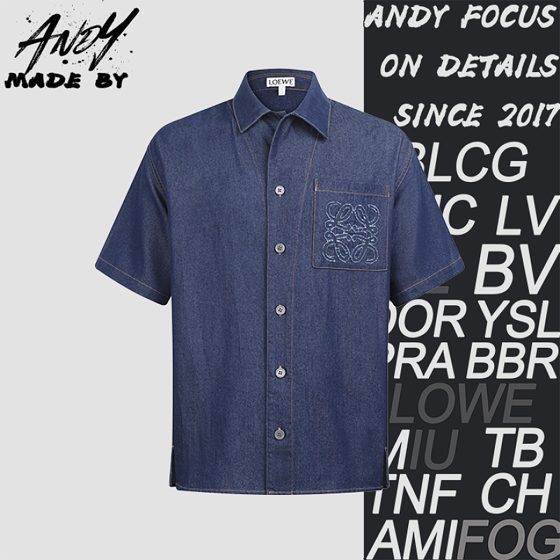 Loewe Precollection Cotton Embroidered Denim Shirt