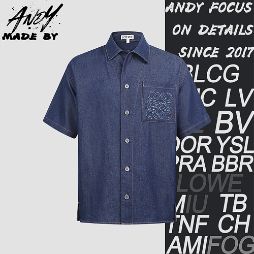 Loewe Precollection Cotton Embroidered Denim Shirt