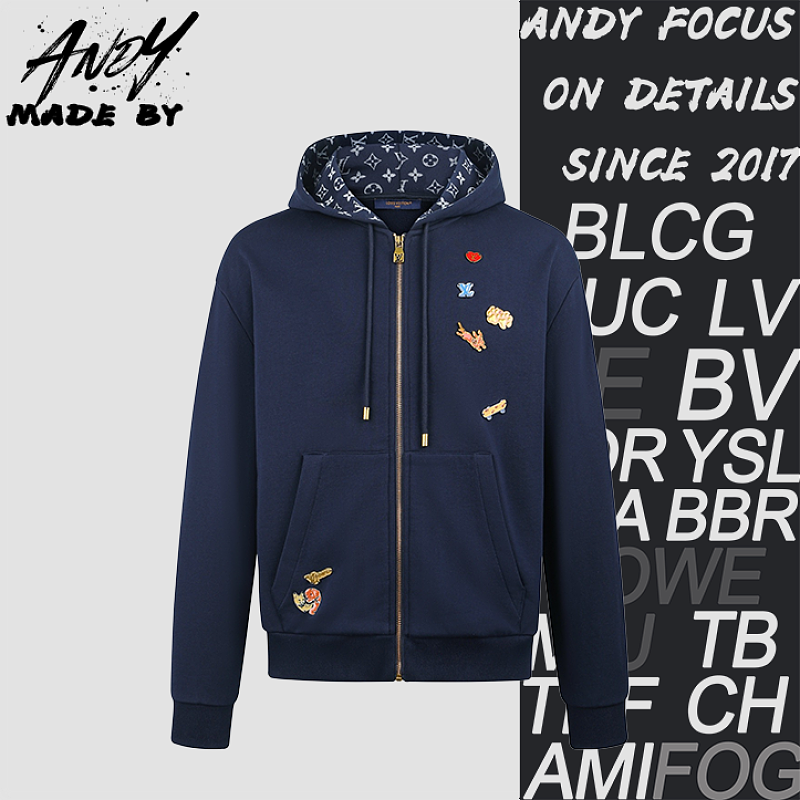 Louis Vuitton Jacquard Logo Cvd Zip-Up Hoodie