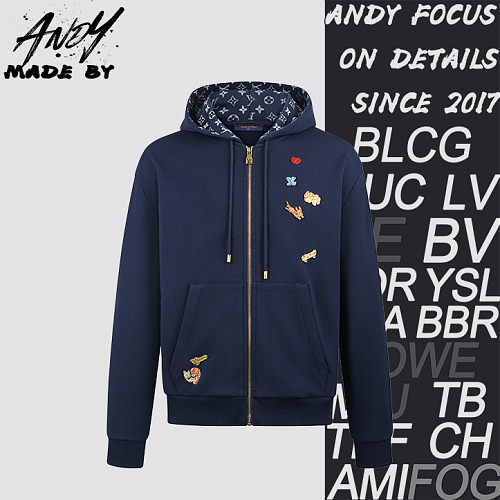 Louis Vuitton Jacquard Logo Cvd Zip-Up Hoodie