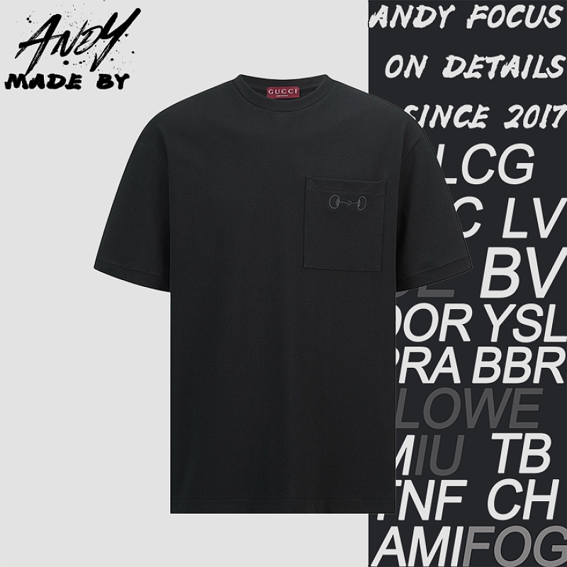 Gucci Short-Sleeve Shirt With Embroidered Pocket Logo