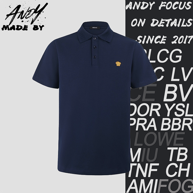Men's Medusa Embroidered Polo Shirt