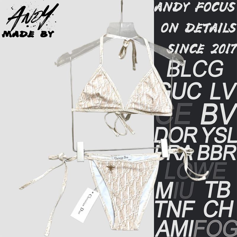 Dior Split Swimsuit 3-Piece Bikini Set Culottes