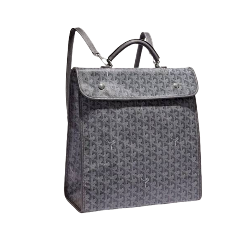 Goyard G Oyard Monogram Full Print Foldable Backpack Grey