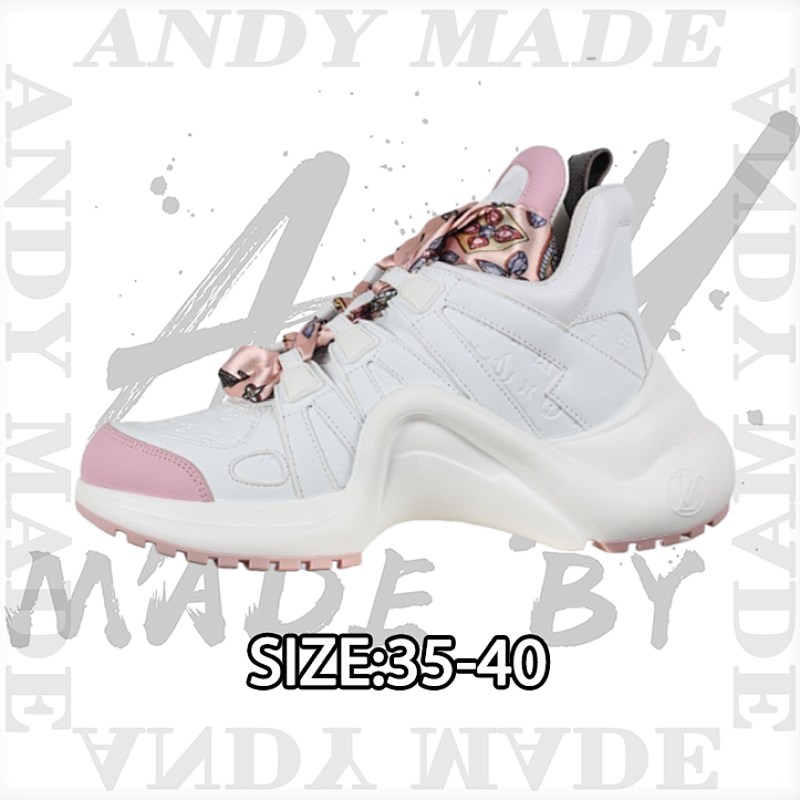 Louis Vuitton Shock-absorbing Mesh Sports Bow Retro Dad Sneakers