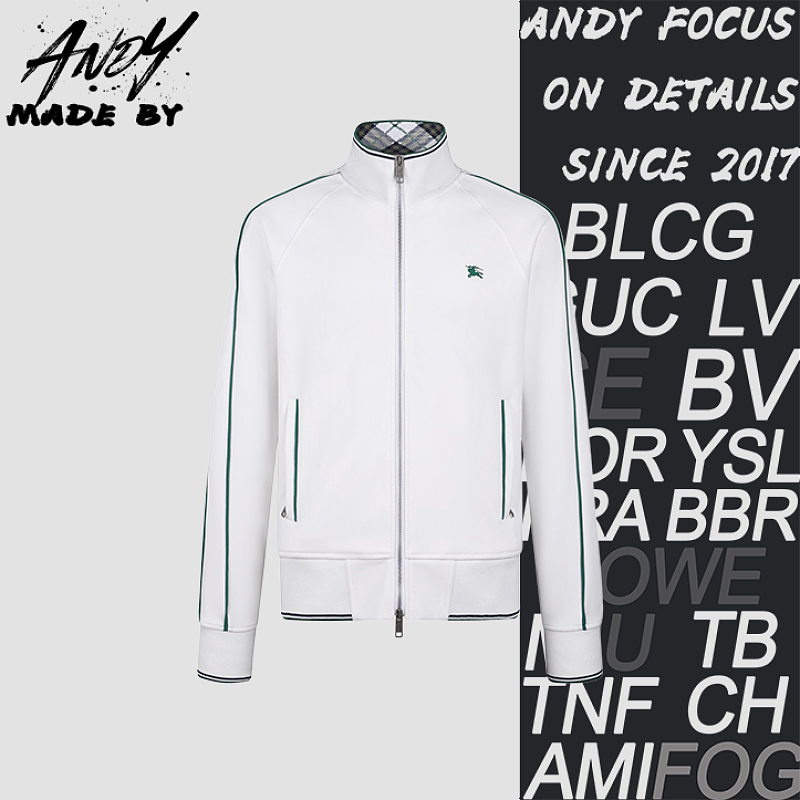 Embroidered High-neck Nylon Cotton Tennis Jacket