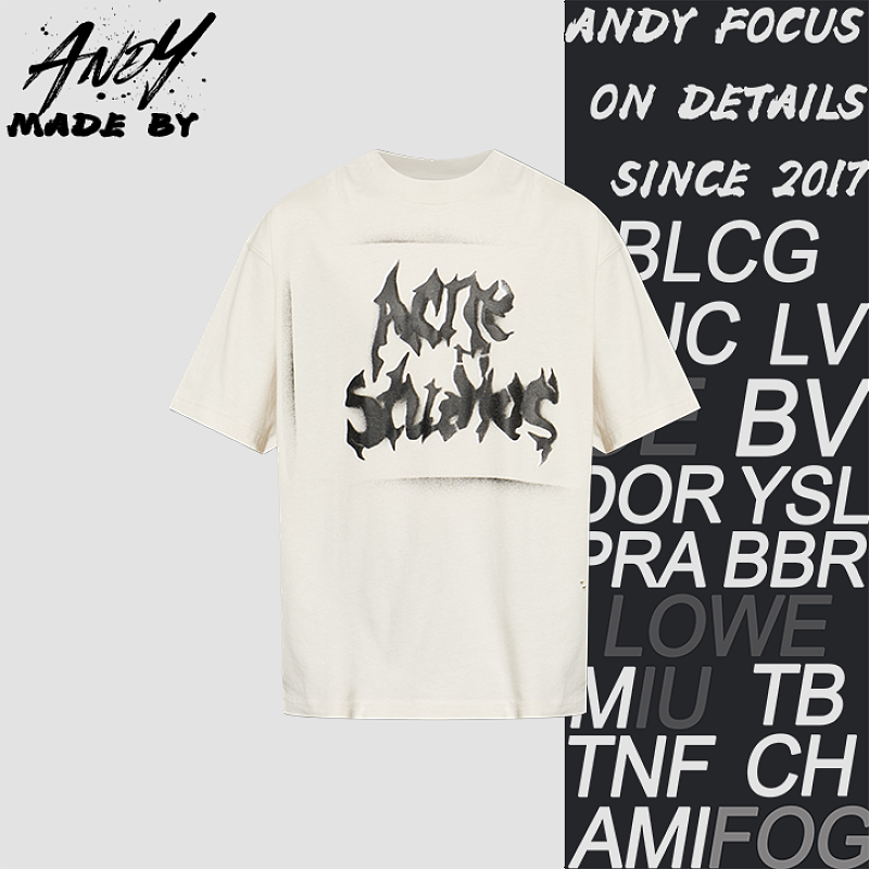 Spray Paint Letter Crew Neck Short Sleeve
