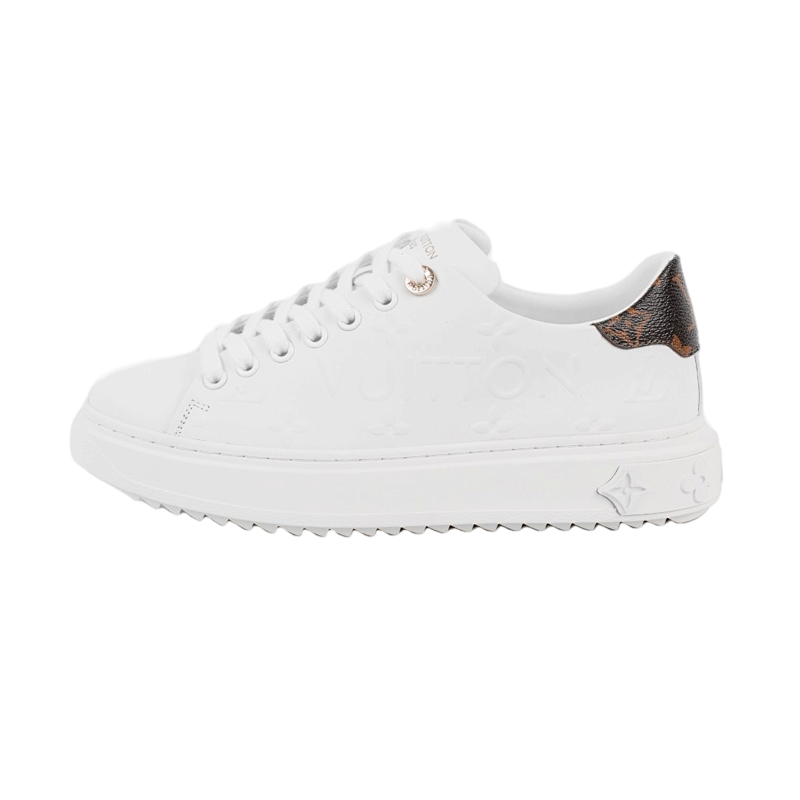 Louis Vuitton L V Little White Shoe Series Creek Carving English White