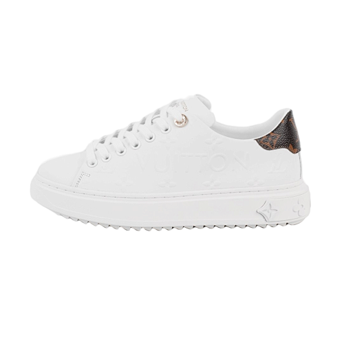 Louis Vuitton L V Little White Shoe Series Creek Carving English White