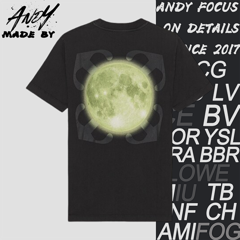 OW Moon Anchor Print Washed Short Sleeves