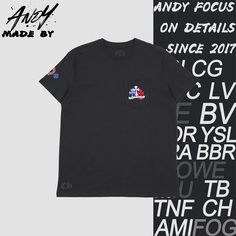 Two-tone Pocket Short Sleeve Black