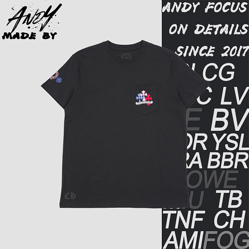 Two-tone Pocket Short Sleeve Black