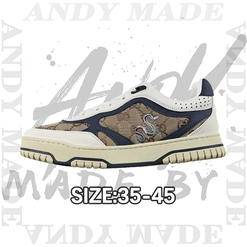 Gucci Re-Web Leather SneakersLow-top All-match White Sports Sneakers