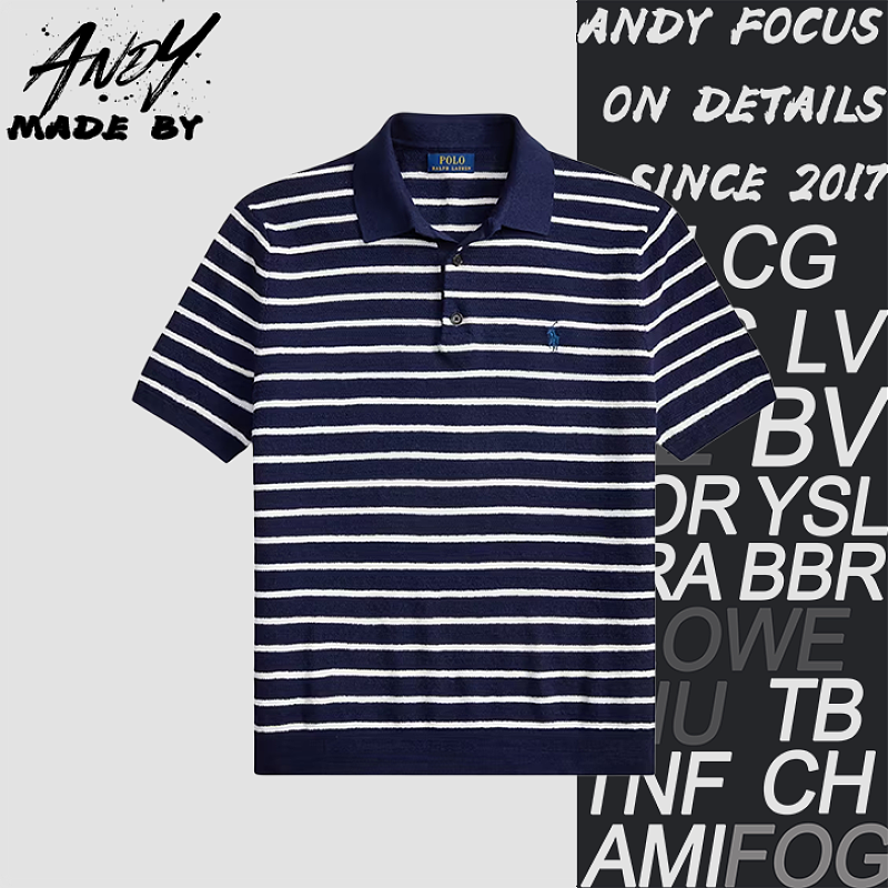 Linen Striped Polo Shirt