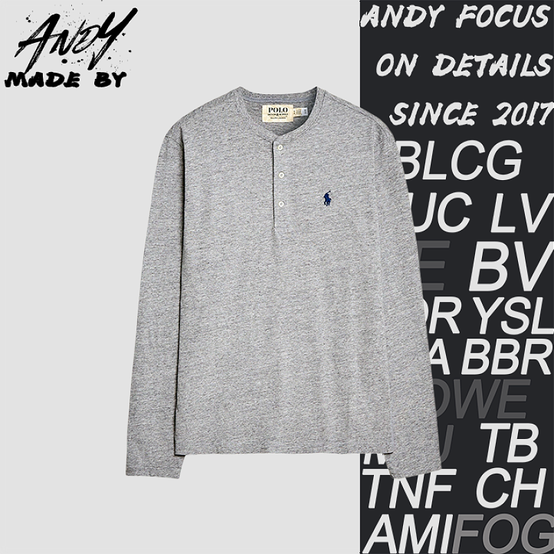 Small Ponytail Henry Collar Long Sleeve