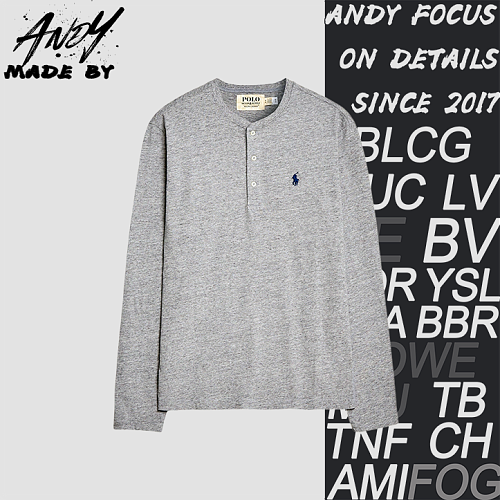 Small Ponytail Henry Collar Long Sleeve