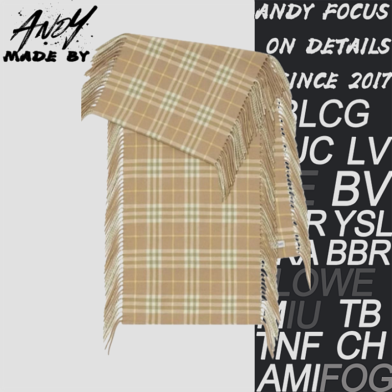 Asics Plaid Tassel Scarf