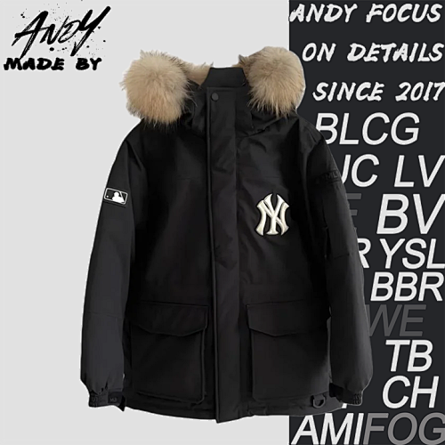 Goose Down Workwear Down Jacket With Fur Collar