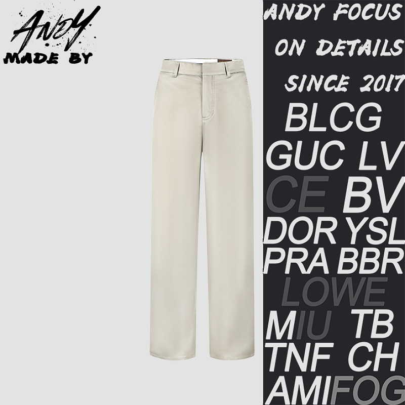 Leather Logo Silk-cotton Crepe Casual Pants