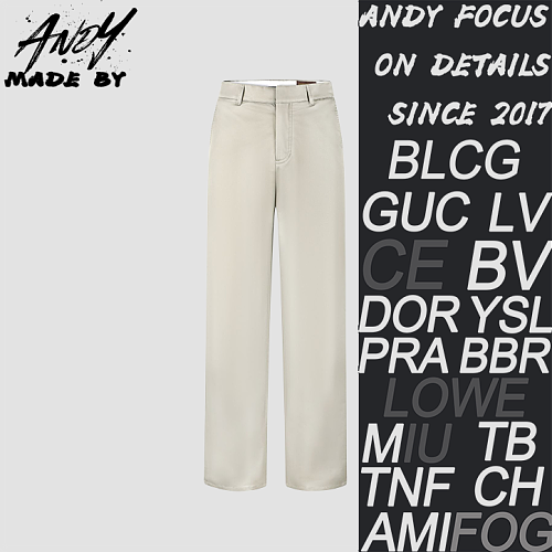 Leather Logo Silk-cotton Crepe Casual Pants