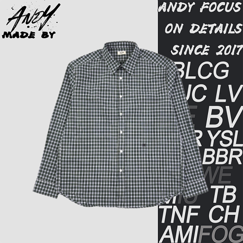 CL Arc De Triomphe Green Checkered Long-Sleeve Shirt With Small Logo