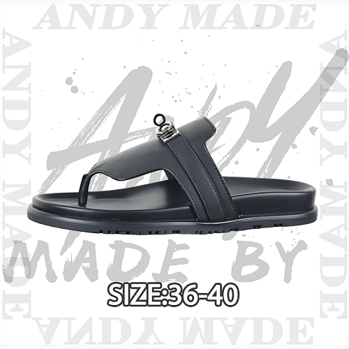Hermès Goat Leather Flip-flops Black