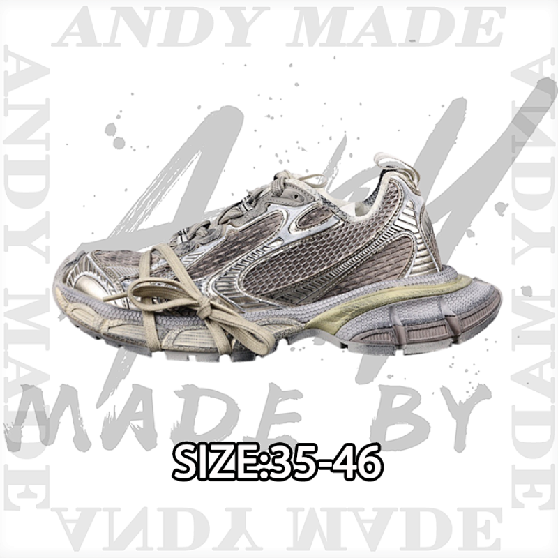 Balenciaga B Alenciaga Distressed Retro Dad Shoes