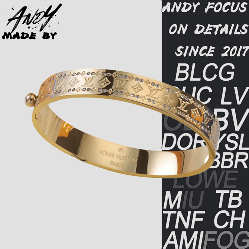 Louis Vuitton Engraved Printed Bracelet Gold