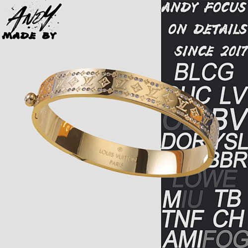 Louis Vuitton Engraved Printed Bracelet Gold