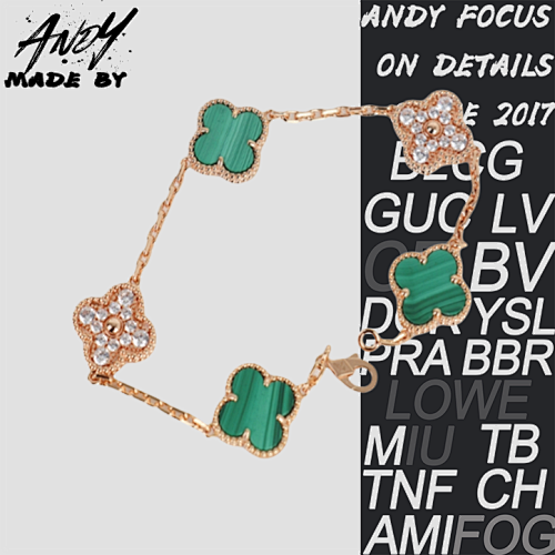&Peacock Diamond Five Flower Bracelet Rose Gold