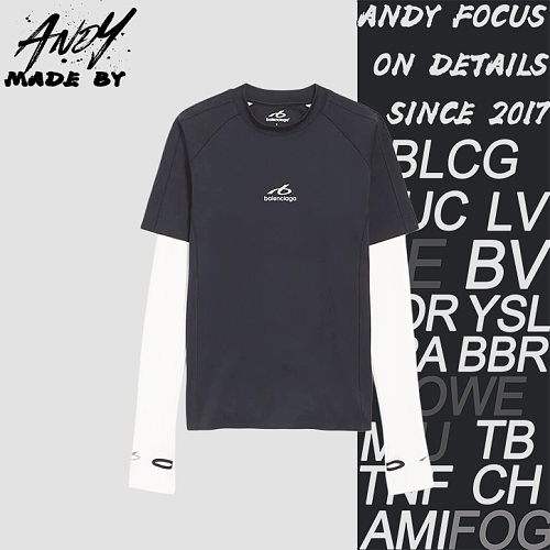 Reflective Ring Small Logo Quick-dry Fake Two-piece Long Sleeve