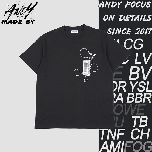 OW 24ss Digital Headphones Arrow Print Short-Sleeve T-Shirt