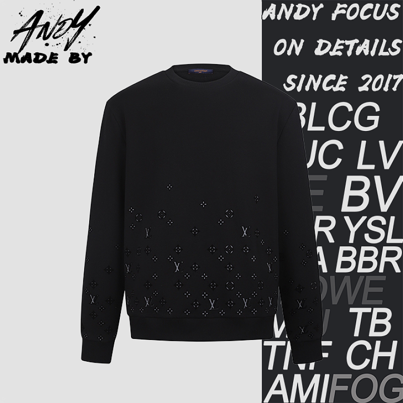 Louis Vuitton Gradient Flocked Print Logo Long-Sleeve Sweatshirt