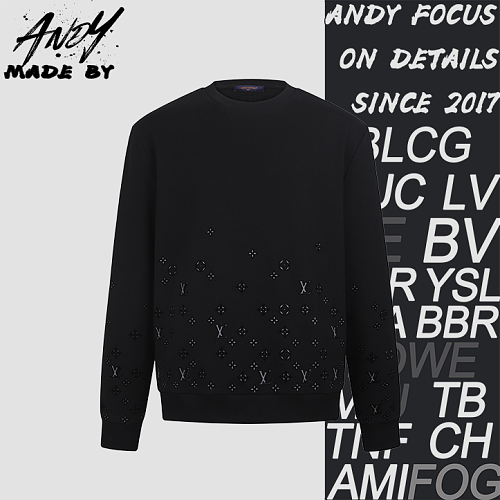 Louis Vuitton Gradient Flocked Print Logo Long-Sleeve Sweatshirt
