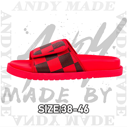 Louis Vuitton Miami Damier Round Toe Flip Flops Series Red
