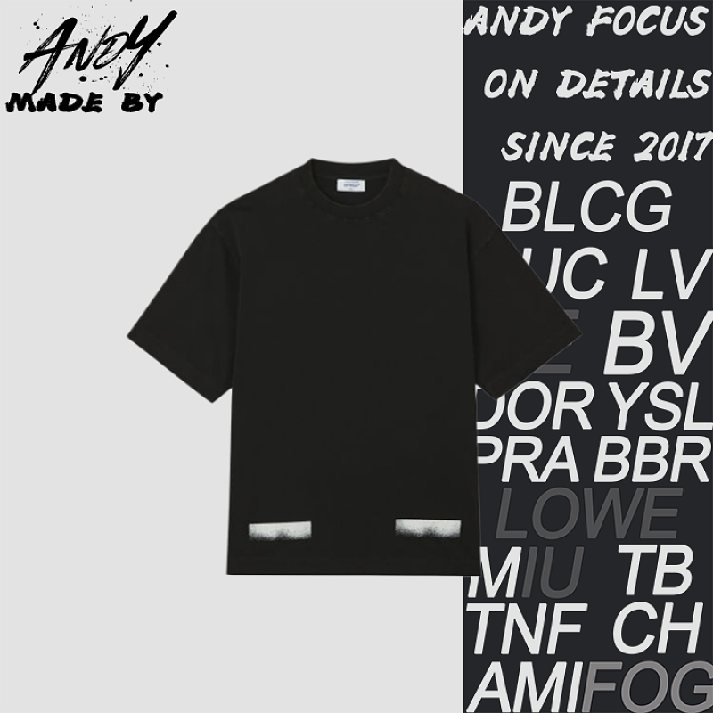 OW Inkjet Line Print Short-Sleeve T-Shirt