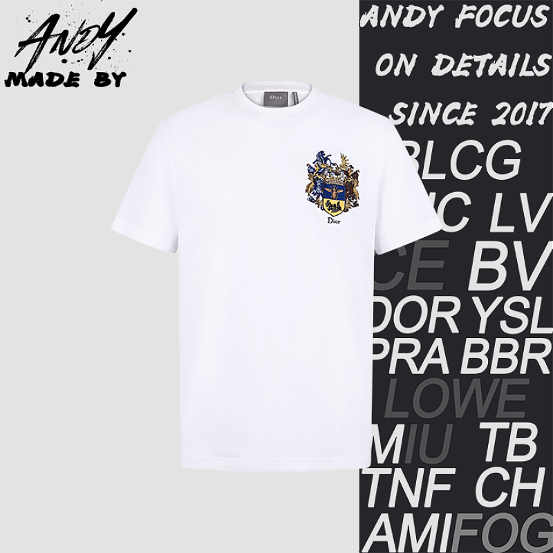 Blazon Pattern Embroidered Logo Cotton T-shirt
