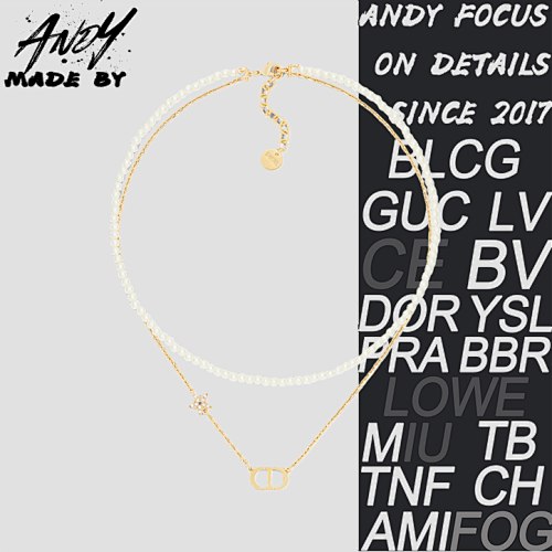 Dior Pearl Double Chain Necklace
