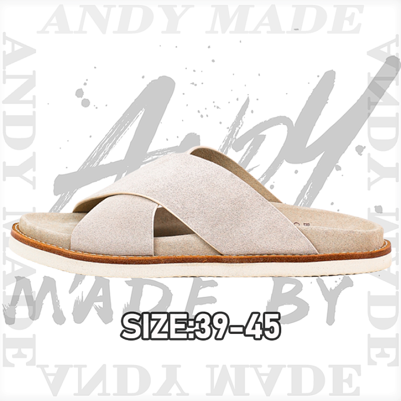 35 Khaki Logo Double Breasted Slide Sandals