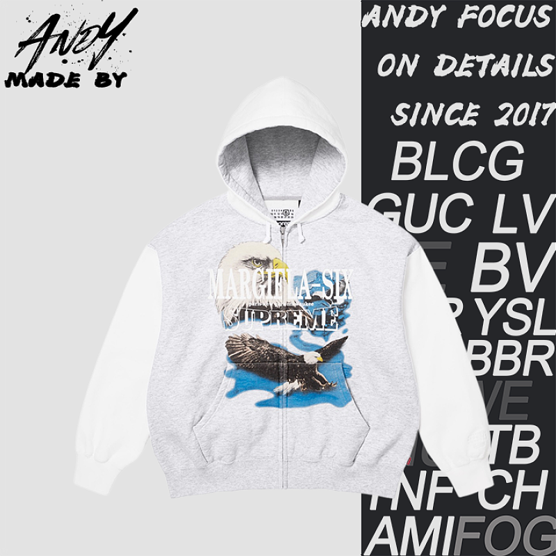 Supreme Eagle Pattern Zip-Up Hoodie