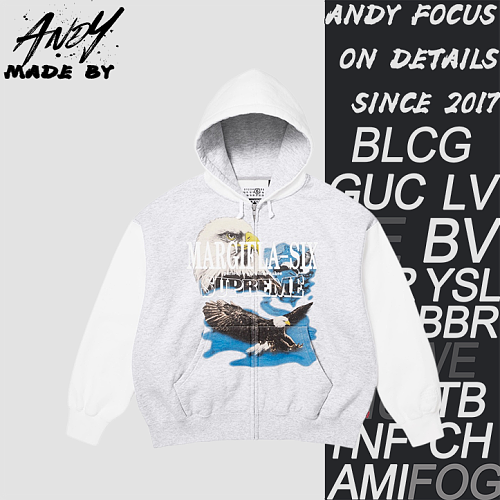 Supreme Eagle Pattern Zip-Up Hoodie