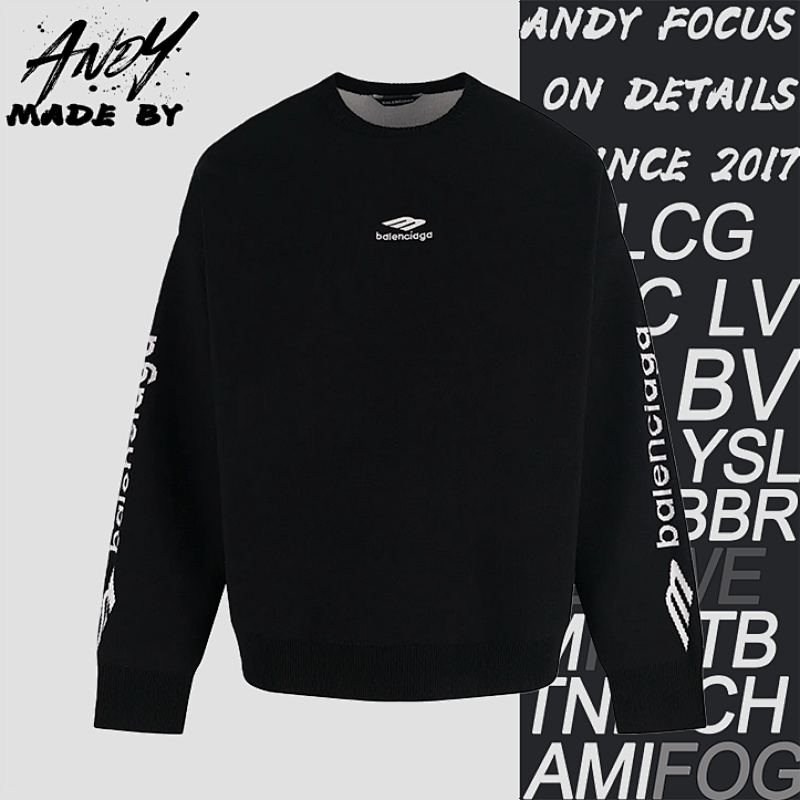 Balenciaga Blcg Letter Crew Neck Sweater